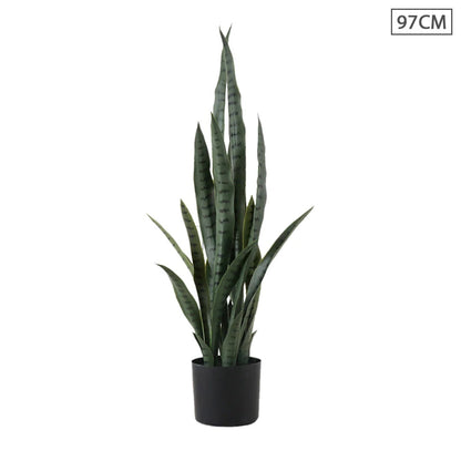 SOGA 97cm Sansevieria Snake Artificial Plants with Black Plastic Planter Greenery, Home Office Decor • LUZ-APlantFH9712