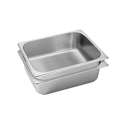 SOGA 2X Gastronorm GN Pan Full Size 1/2 GN Pan 10cm Deep Stainless Steel Tray • LUZ-GastronormPans5410X2