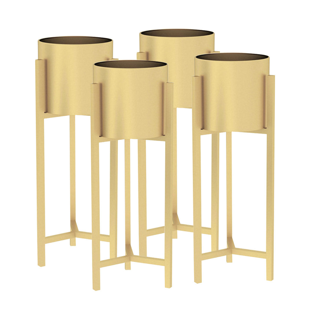 SOGA 4X 60cm Gold Metal Plant Stand with Flower Pot Holder Corner Shelving Rack Indoor Display • LUZ-FPotH62GLDX4