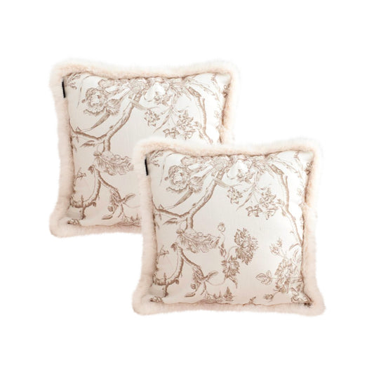 SOGA 2X 50cm Light Luxury French Style Printed Plush Pillow Set Throw Pillow • LUZ-FrenchCushion207X2