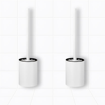SOGA 2X 27cm Wall-Mounted Toilet Brush with Holder Bathroom Cleaning Scrub White • LUZ-TAN1045X2
