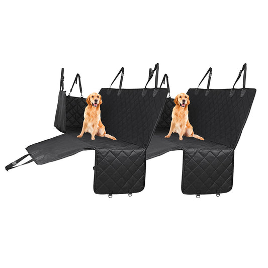 SOGA 2X 600D Oxford Cloth Waterproof Dog Car Cover Back Seat Protector Hammock Non-Slip Pet Mat Black • LUZ-CarPetBag040X2
