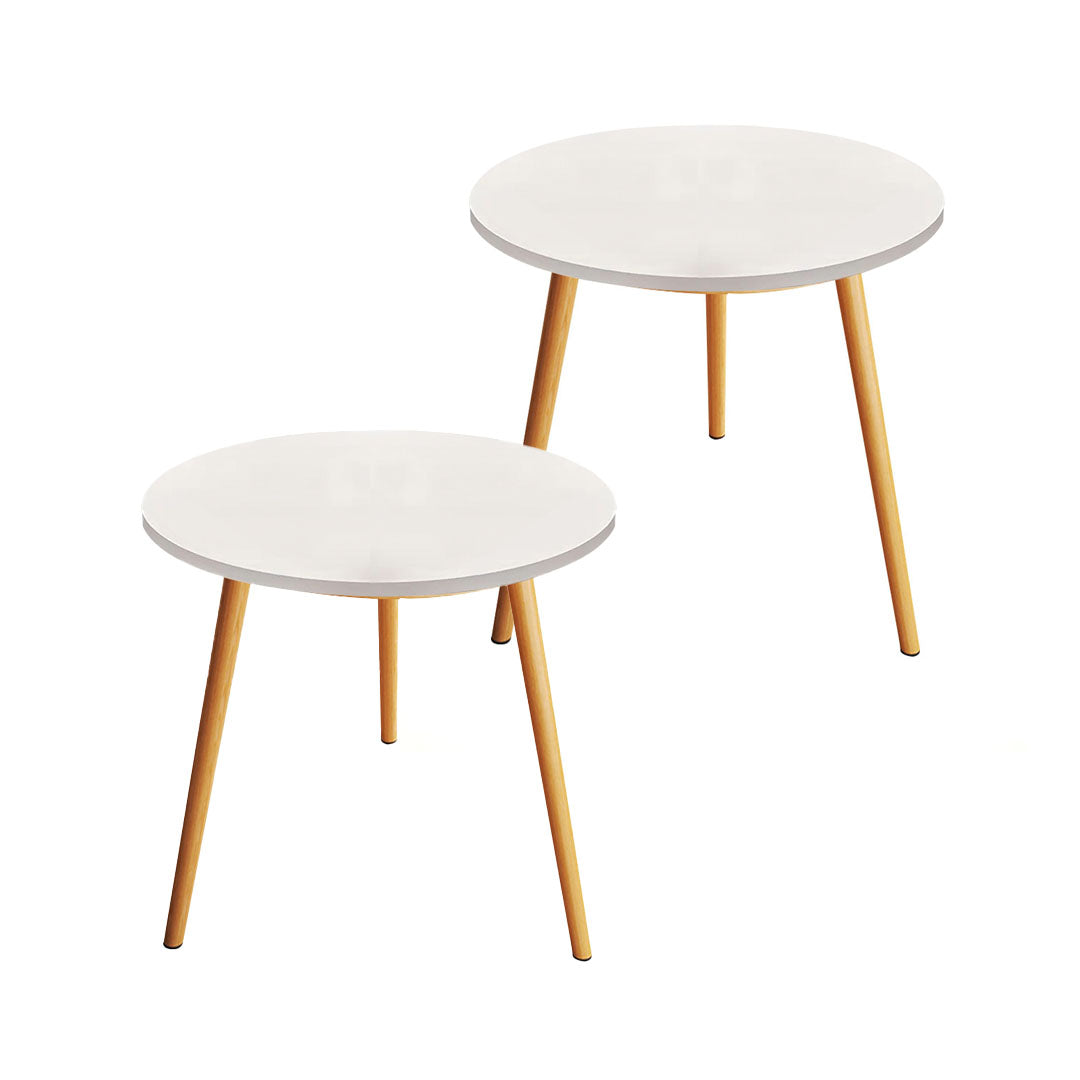 SOGA 2X 60x72cm White Small Side Coffee Table Living Room Balcony Home Décor Style • LUZ-TableTea21X2