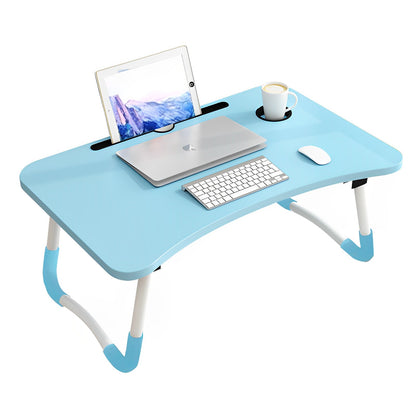 SOGA Blue Portable Bed Table Adjustable Foldable Bed Sofa Study Table Laptop Mini Desk with Notebook Stand Cup Slot Home Decor • LUZ-BedTableH303
