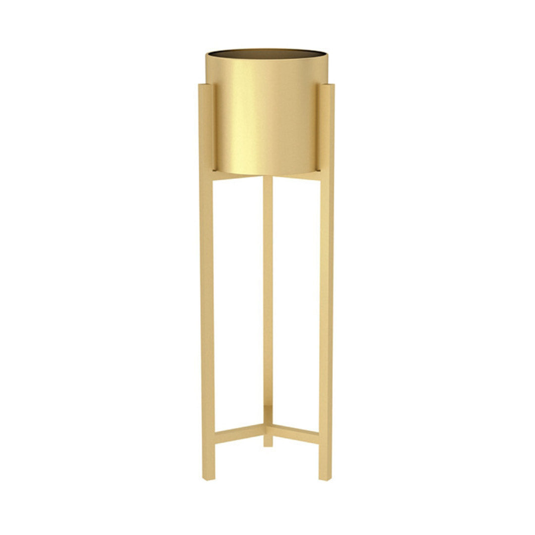 SOGA 75cm Gold Metal Plant Stand with Flower Pot Holder Corner Shelving Rack Indoor Display • LUZ-FPotH75GLD