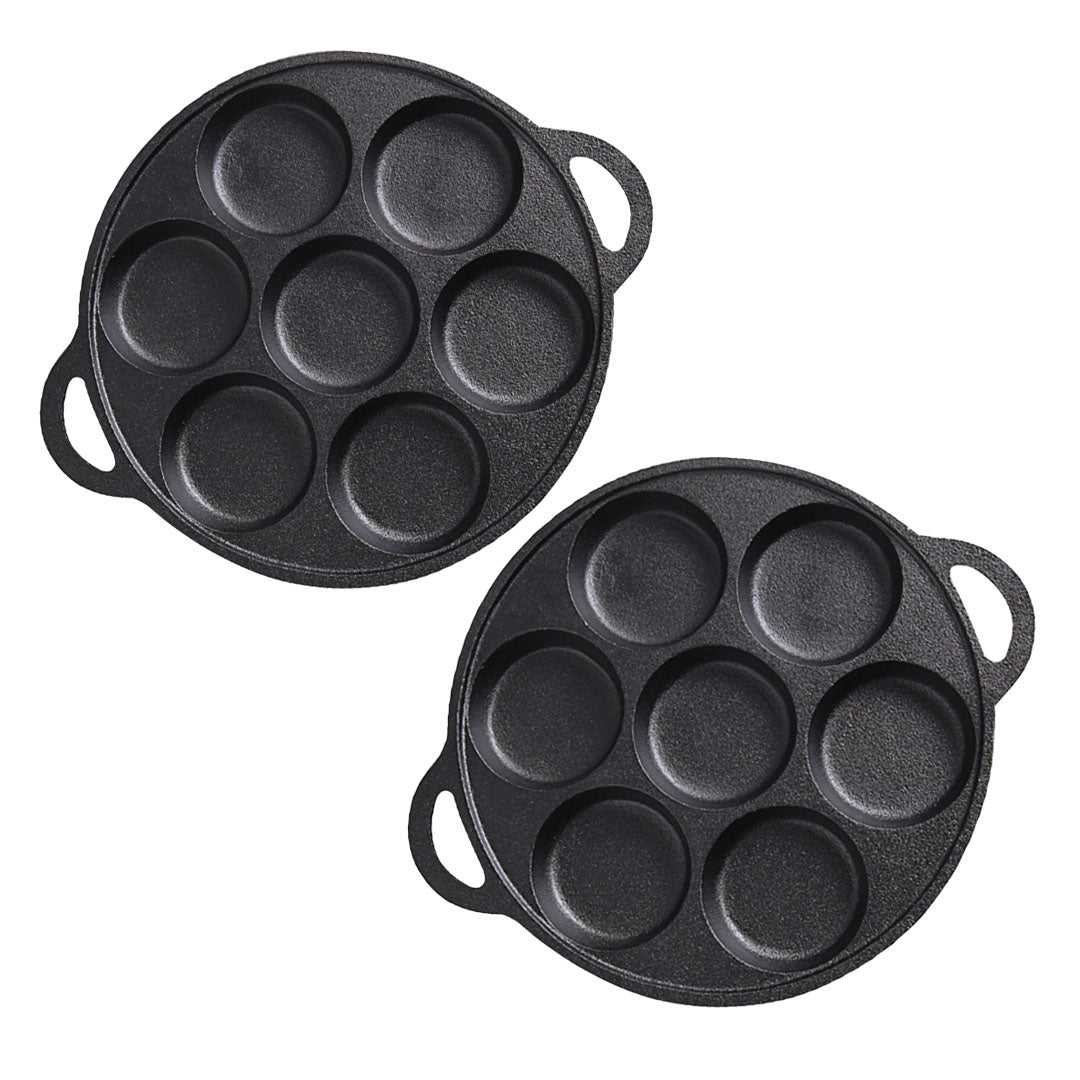 SOGA 2X 31.5cm Cast Iron Takoyaki Fry Pan Octopus Balls Maker 7 Hole Cavities Grill Mold • LUZ-ZPai011X2