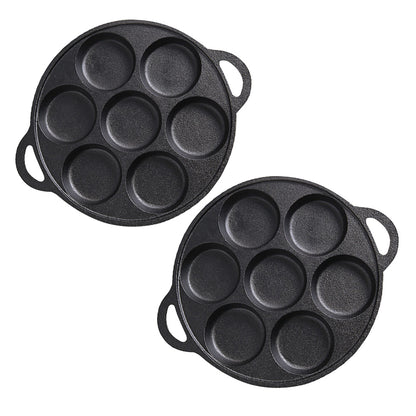 SOGA 2X 31.5cm Cast Iron Takoyaki Fry Pan Octopus Balls Maker 7 Hole Cavities Grill Mold • LUZ-ZPai011X2