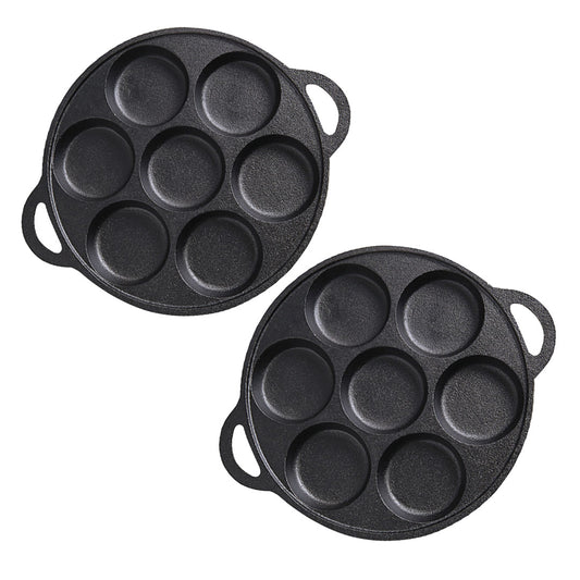 SOGA 2X 31.5cm Cast Iron Takoyaki Fry Pan Octopus Balls Maker 7 Hole Cavities Grill Mold • LUZ-ZPai011X2