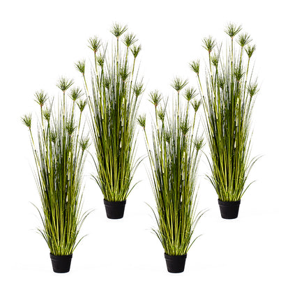 SOGA 4X 150cm Cyperus Papyrus Plant Tree Artificial Green Grass, Home Or Office Indoor Greenery Accent • LUZ-APlantFH60142X4