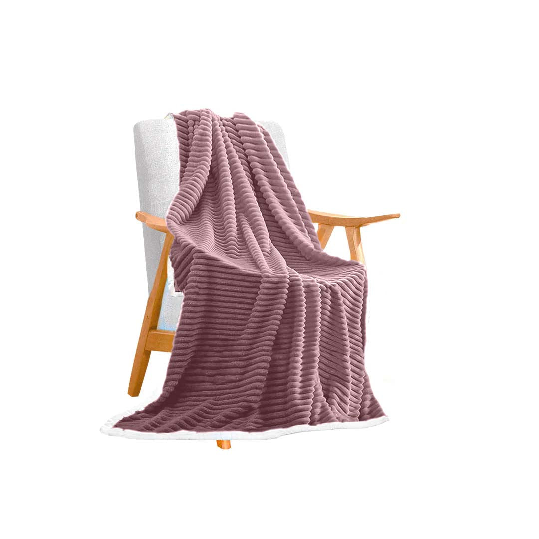 SOGA Throw Blanket Warm Cozy Double Sided Thick Flannel Coverlet Fleece Bed Sofa Comforter Purple • LUZ-Blanket311