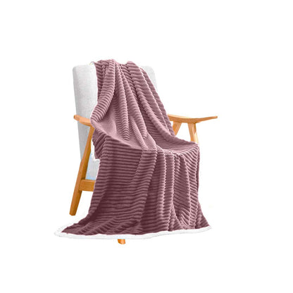 SOGA Throw Blanket Warm Cozy Double Sided Thick Flannel Coverlet Fleece Bed Sofa Comforter Purple • LUZ-Blanket311