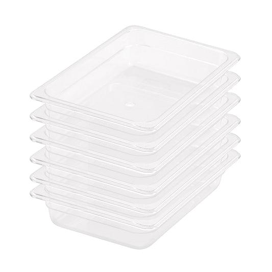 SOGA 65mm Clear Gastronorm GN Pan 1/2 Food Tray Storage Bundle of 6 • LUZ-VICPans1415X6