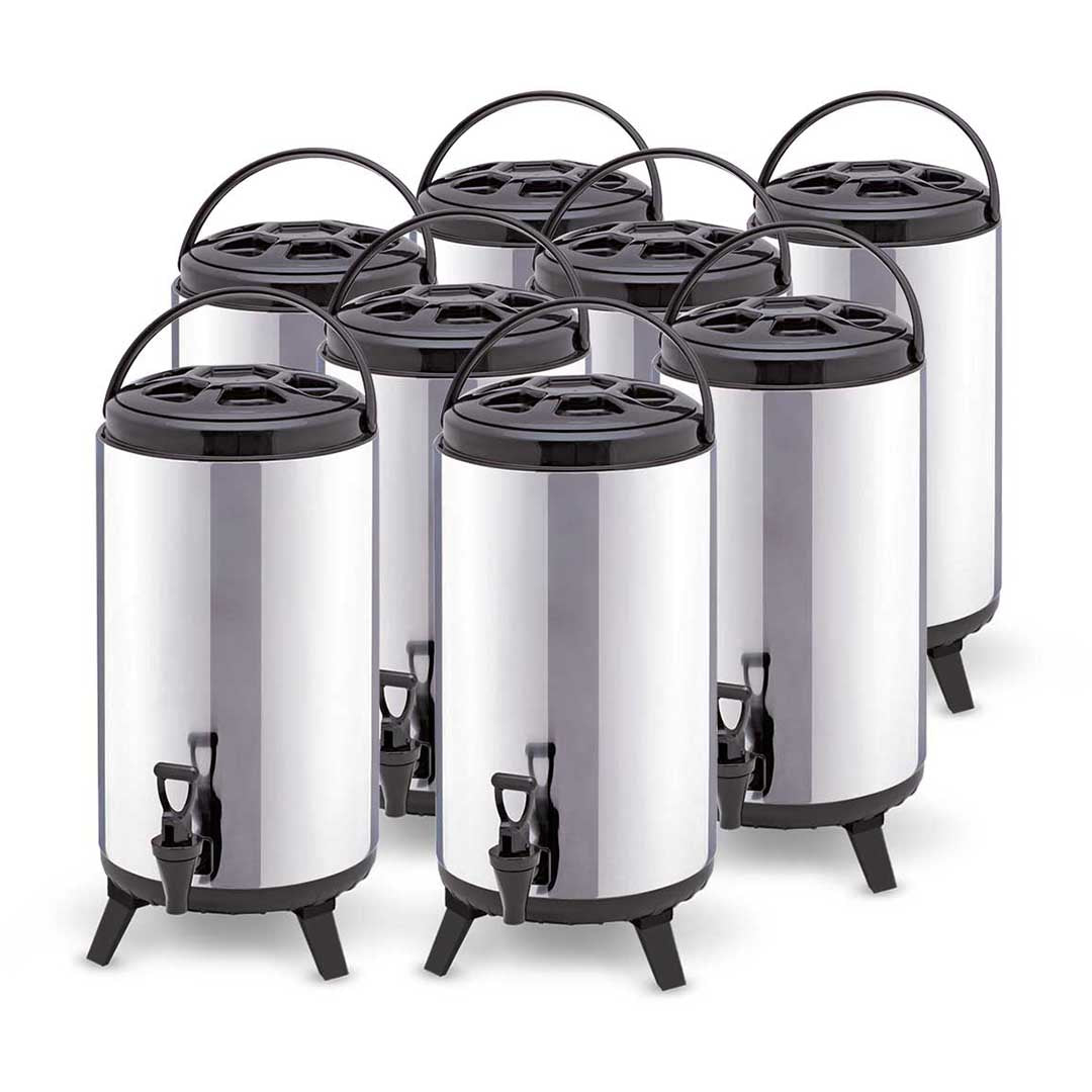 SOGA 8X 10L Portable Insulated Cold/Heat Coffee Tea Beer Barrel Brew Pot With Dispenser • LUZ-BeverageDispenser10LX8