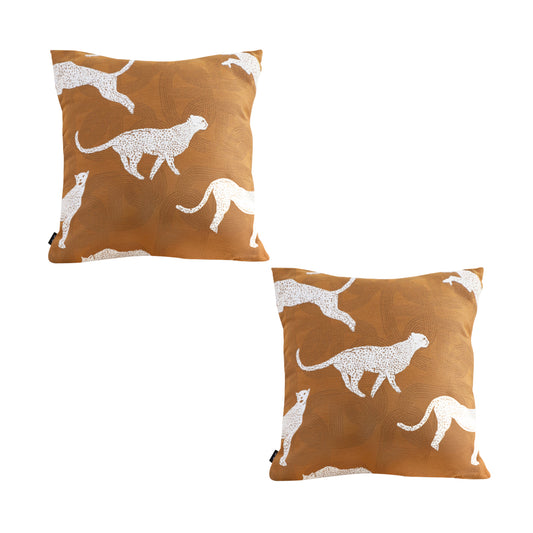 SOGA 2X 50cm Throw Pillow Brown and White Cheetah Animal Print for Home DÃ©cor • LUZ-FrenchCushion338X2