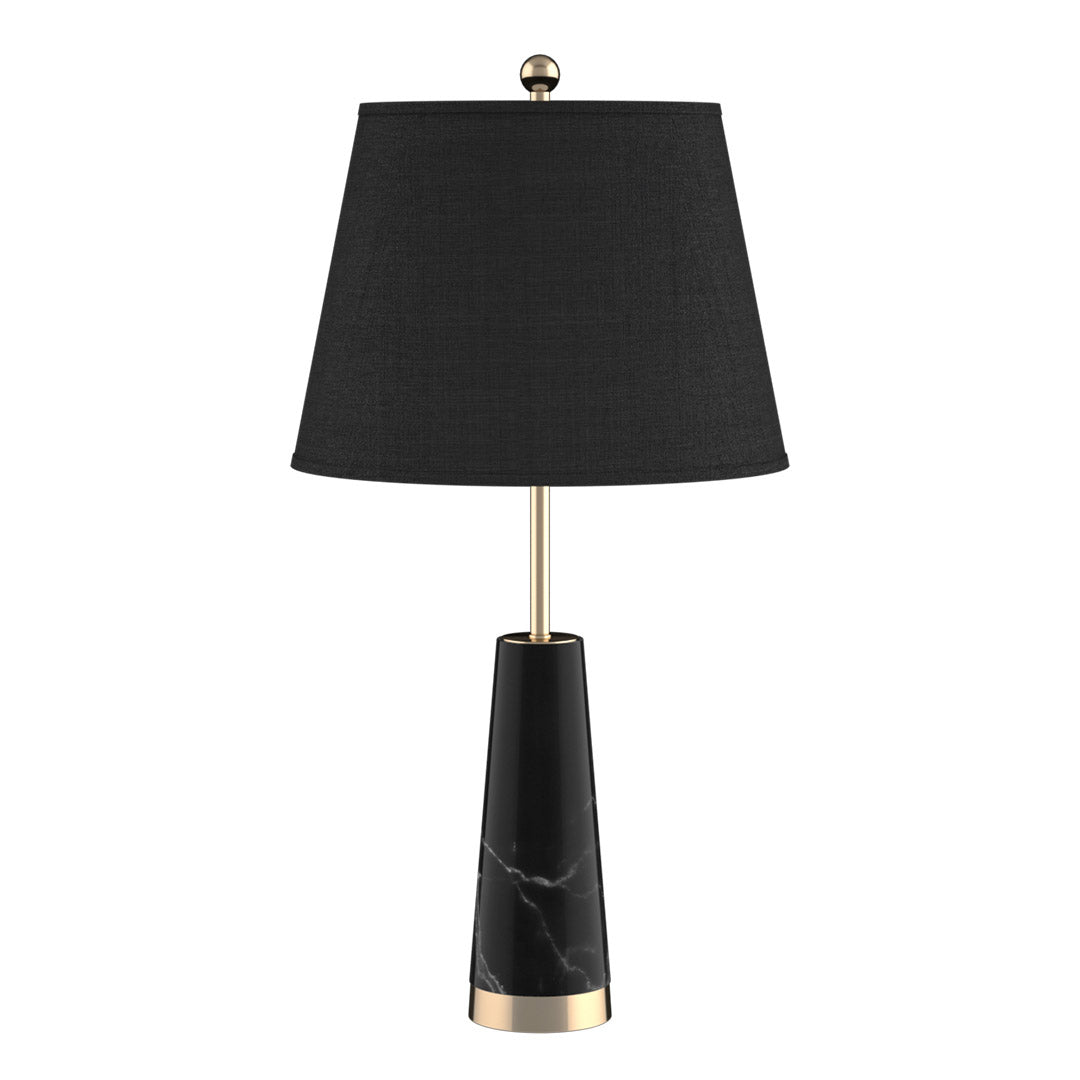 SOGA 68cm Black Marble Bedside Desk Table Lamp Living Room Shade with Cone Shape Base • LUZ-TableLampG68