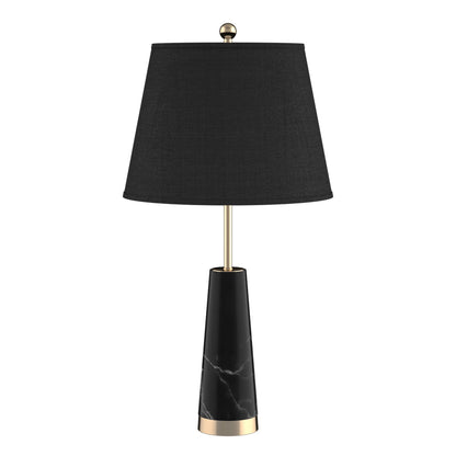 SOGA 68cm Black Marble Bedside Desk Table Lamp Living Room Shade with Cone Shape Base • LUZ-TableLampG68