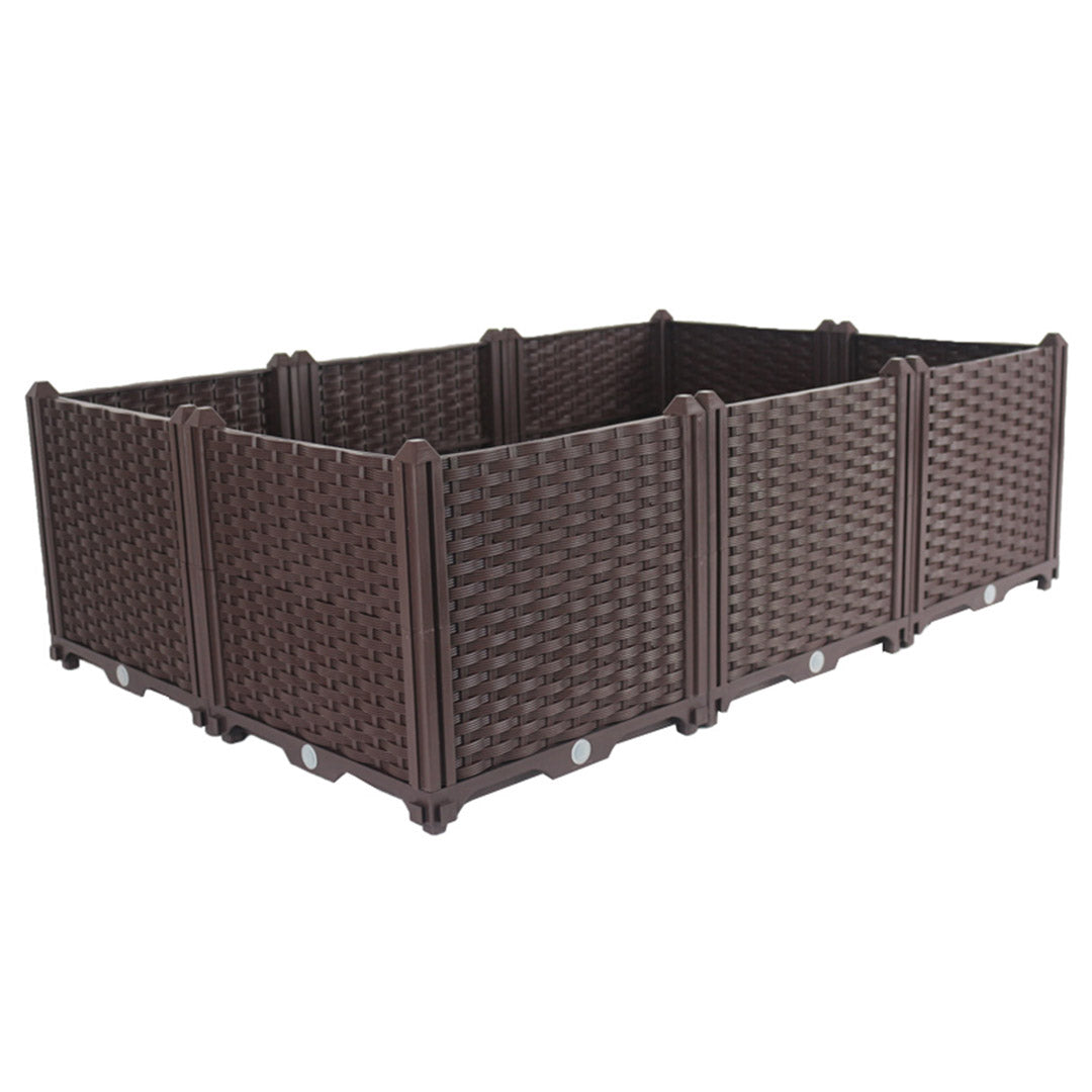 SOGA 120cm Raised Planter Box Vegetable Herb Flower Outdoor Plastic Plants Garden Bed Deepen • LUZ-PlantBox6D