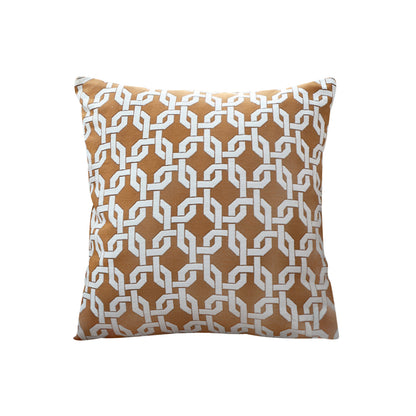 SOGA 50cm Brown Checkered Chain Jacquard Square Pillow Decorative Cushion for Home Decor • LUZ-FrenchCushion334