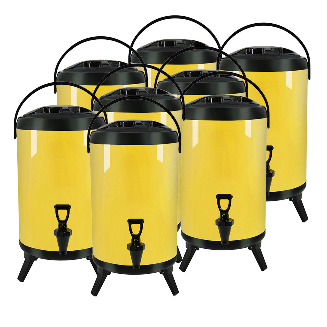 SOGA 8X 18L Stainless Steel Insulated Milk Tea Barrel Hot and Cold Beverage Dispenser Container with Faucet Yellow • LUZ-VICDispenser18LYELX8