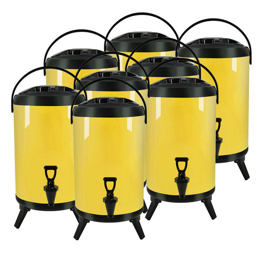 SOGA 8X 18L Stainless Steel Insulated Milk Tea Barrel Hot and Cold Beverage Dispenser Container with Faucet Yellow • LUZ-VICDispenser18LYELX8