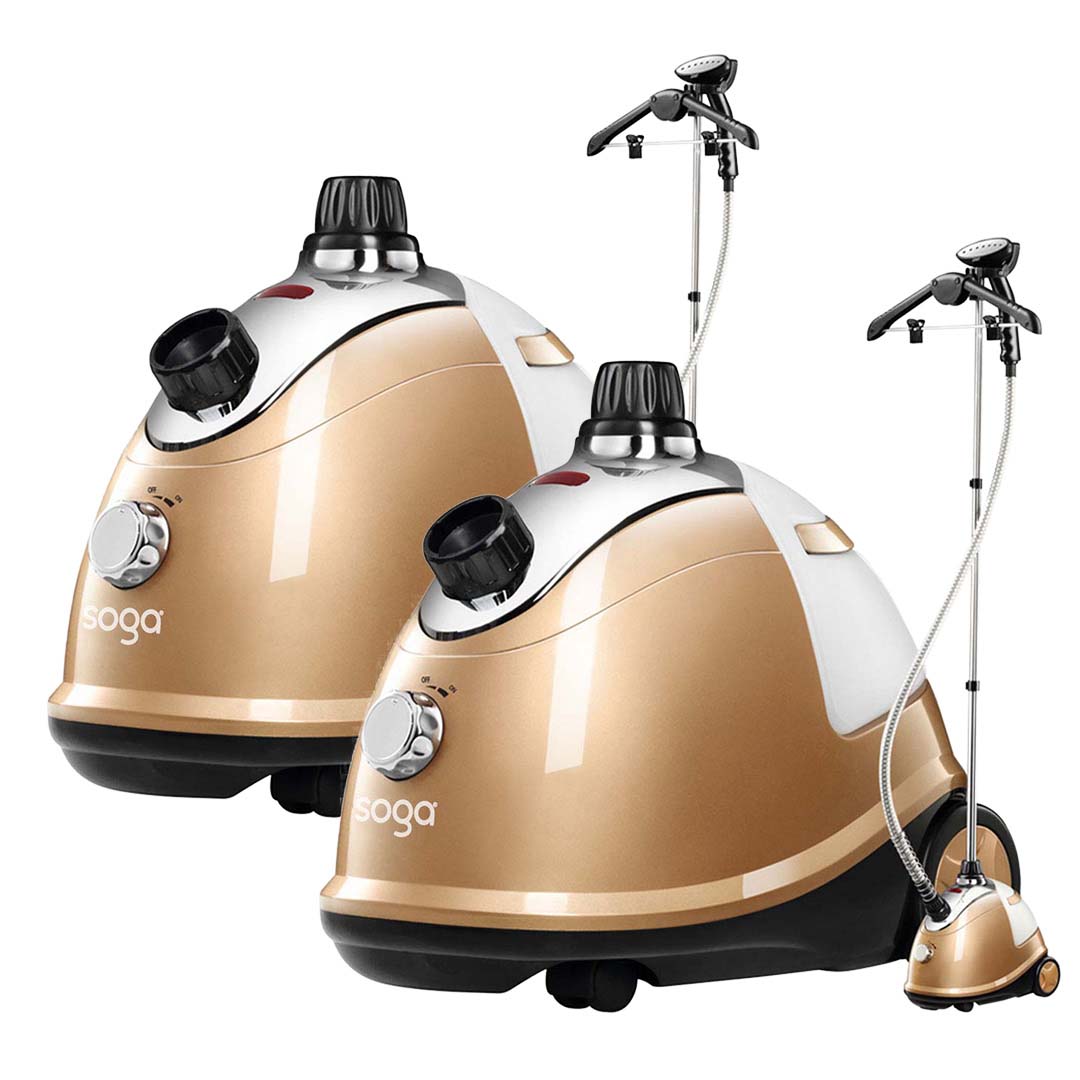 SOGA 2X Garment Steamer Portable Cleaner Steam Iron Gold • LUZ-GarmentRoundGoldX2