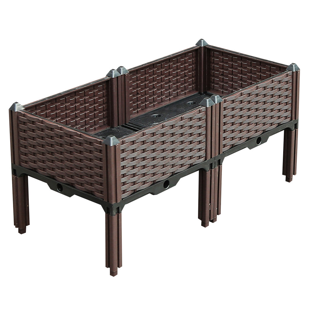 SOGA 80cm Raised Planter Box Vegetable Herb Flower Outdoor Plastic Plants Garden Bed with Legs • LUZ-PlantBox2E