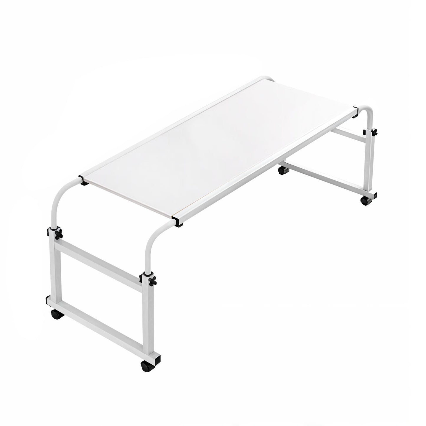SOGA 140x45cm White Cross Bed Movable Desk Table w/ Adjustable Length & Height • LUZ-SideTab30