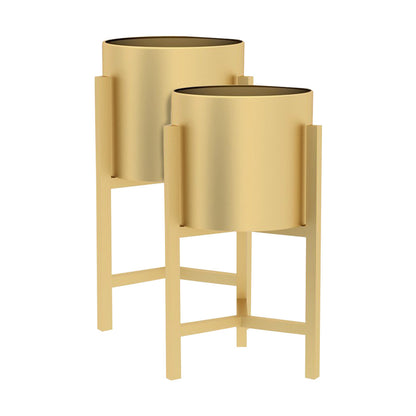 SOGA 2X 45CM Gold Metal Plant Stand with Flower Pot Holder Corner Shelving Rack Indoor Display • LUZ-FPotH47GLDX2