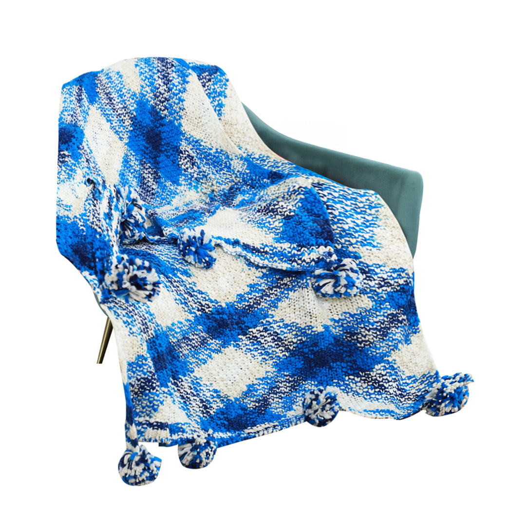 SOGA 90x200cm Throw Blanket  Blue Deep Sea Gradient Dyed Art Stylish Decorative Cozy • LUZ-Blanket937