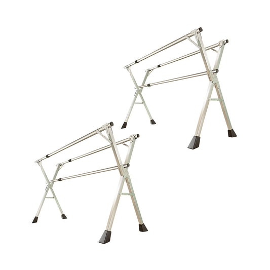 SOGA 2X 1.6m Portable Standing Clothes Drying Rack Foldable Space-Saving Laundry Holder 3 Poles • LUZ-BSXG2511X2