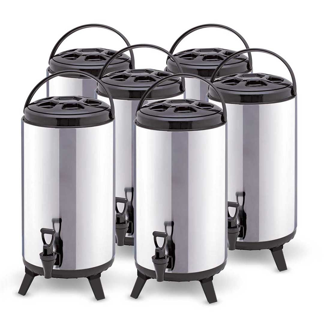 SOGA 6X 14L Portable Insulated Cold/Heat Coffee Tea Beer Barrel Brew Pot With Dispenser • LUZ-BeverageDispenser14LX6