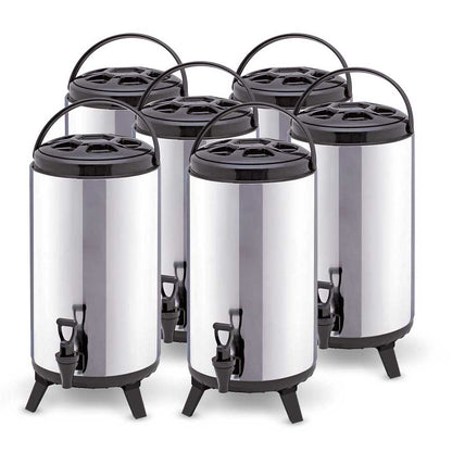 SOGA 6X 14L Portable Insulated Cold/Heat Coffee Tea Beer Barrel Brew Pot With Dispenser • LUZ-BeverageDispenser14LX6