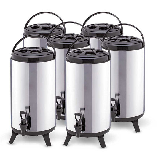 SOGA 6X 14L Portable Insulated Cold/Heat Coffee Tea Beer Barrel Brew Pot With Dispenser • LUZ-BeverageDispenser14LX6