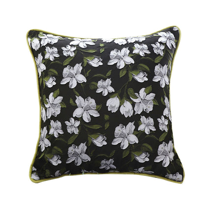 SOGA 45cm Subtle Foliage Green Pillow Subtle Orchid Blossom Square Throw Pillow • LUZ-FrenchCushion256