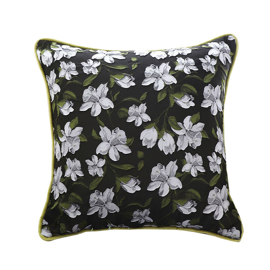 SOGA 45cm Subtle Foliage Green Pillow Subtle Orchid Blossom Square Throw Pillow • LUZ-FrenchCushion256
