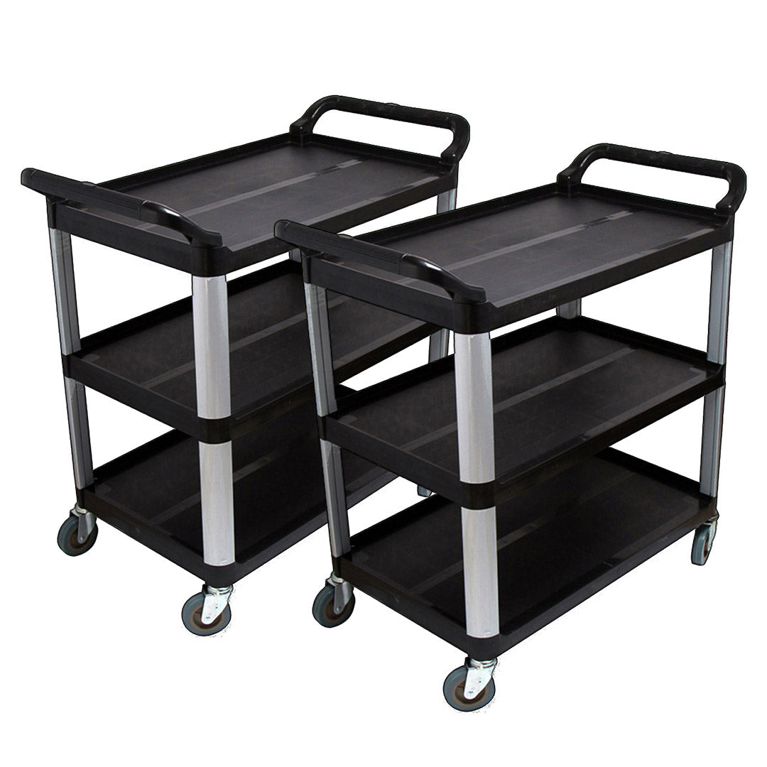 SOGA 2X 3 Tier Food Trolley Food Waste Cart Food Utility Mechanic Kitchen Large • LUZ-FoodCartRubbishLX2