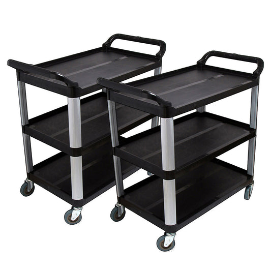 SOGA 2X 3 Tier Food Trolley Food Waste Cart Food Utility Mechanic Kitchen Large • LUZ-FoodCartRubbishLX2