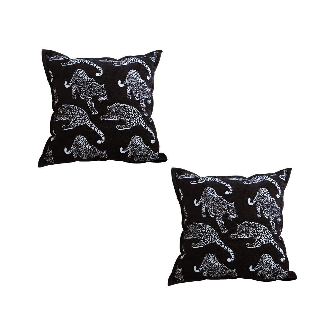 SOGA 2X 45cm Throw Pillow Black Leopard Light Luxury Decorative Cushion for Living Room LUZ-FrenchCushion294X2