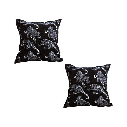 SOGA 2X 45cm Throw Pillow Black Leopard Light Luxury Decorative Cushion for Living Room LUZ-FrenchCushion294X2