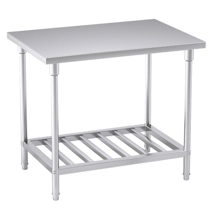 SOGA 100*70*85cm Commercial Catering Kitchen Stainless Steel Prep Work Bench • LUZ-WorkBenchSS2031100CM