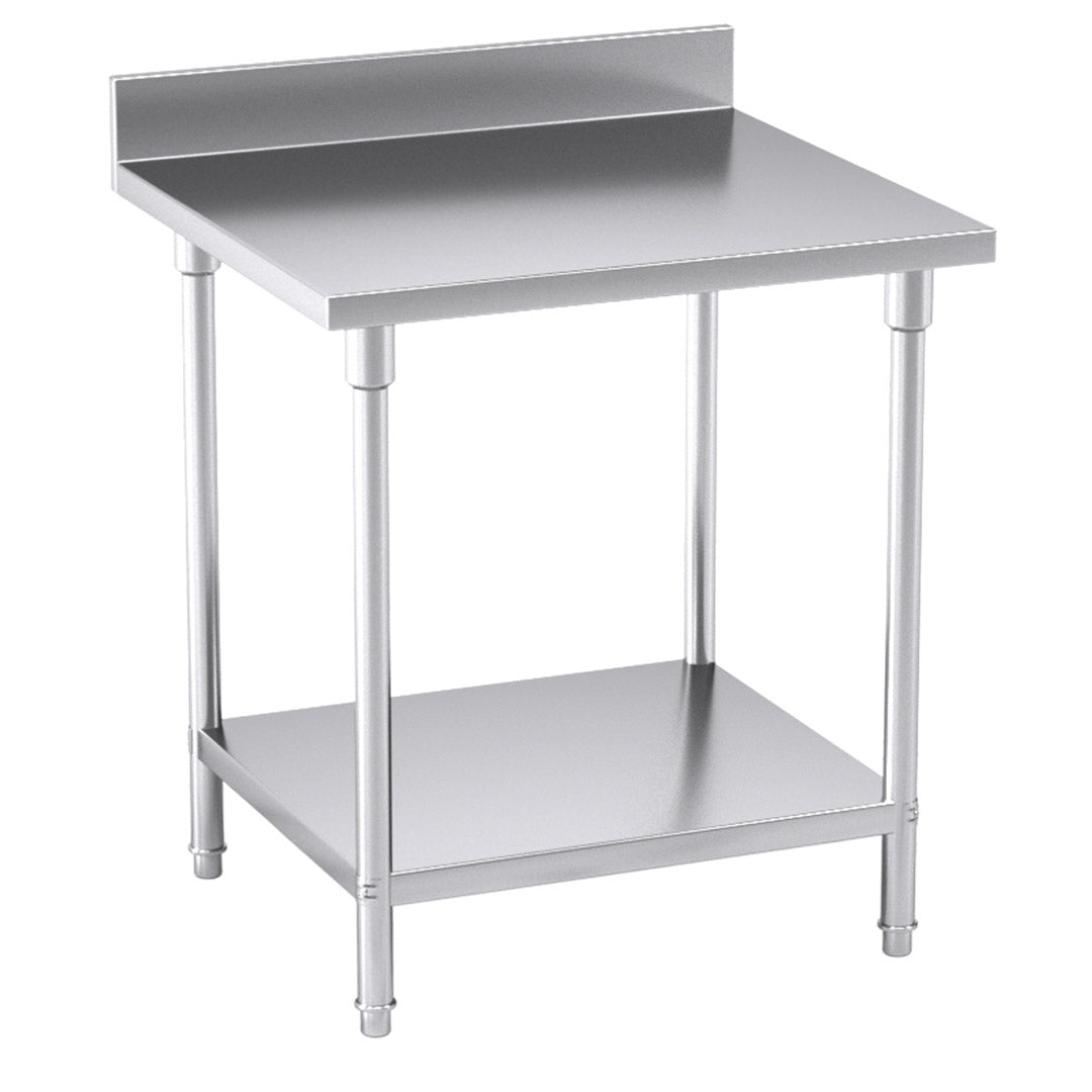 SOGA Commercial Catering Kitchen Stainless Steel Prep Work Bench Table with Back-splash 80*70*85cm • LUZ-WorkBenchSS200180CM