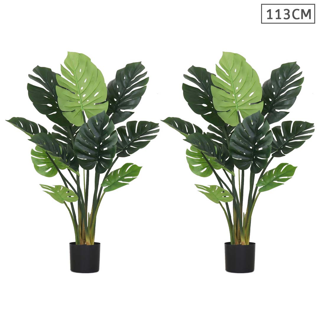 SOGA 2X 113cm Artificial Indoor Potted Turtle Back Fake Decoration Tree Flower Pot Plant • LUZ-APlantFHGP11310X2