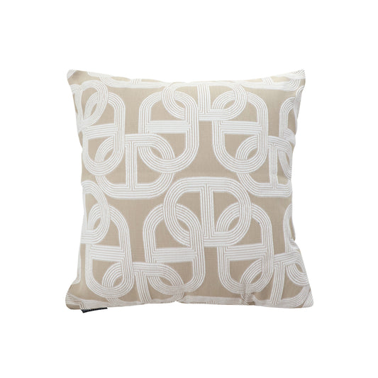 SOGA 50cm Throw Pillow Beige Interlocking Geometric Pattern Modern Accent for Home DÃ©cor • LUZ-FrenchCushion339