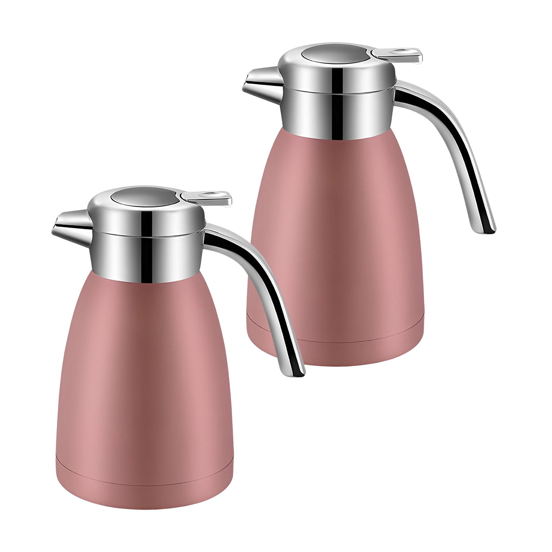 SOGA 2X 1.2L Stainless Steel Insulated Vacuum Flask Water Bottle Pink • LUZ-WaterJug12PNKX2