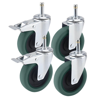 SOGA 4" Heavy Duty Polyurethane Swivel Castor Wheels with 2 Lock Brakes Casters • LUZ-FC1511WheelsFullSet