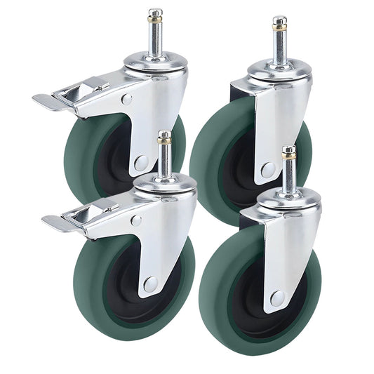 SOGA 4" Heavy Duty Polyurethane Swivel Castor Wheels with 2 Lock Brakes Casters • LUZ-FC1511WheelsFullSet