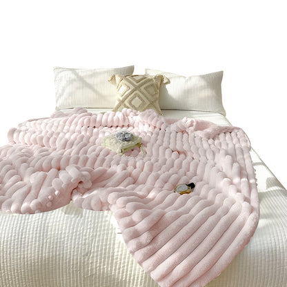 SOGA 150x200cm Throw Blanket Bean Paste Pink Premium Milk Velvet Luxuriously Soft Cozy Bedding • LUZ-BlanketFur350