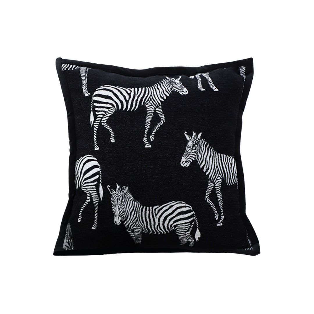 SOGA 50cm Throw Pillow  Black Light Luxury Zebra Square Pillow for Home Decor • LUZ-FrenchCushion343