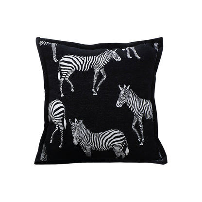SOGA 50cm Throw Pillow  Black Light Luxury Zebra Square Pillow for Home Decor • LUZ-FrenchCushion343