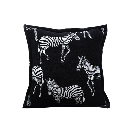 SOGA 50cm Throw Pillow  Black Light Luxury Zebra Square Pillow for Home Decor • LUZ-FrenchCushion343